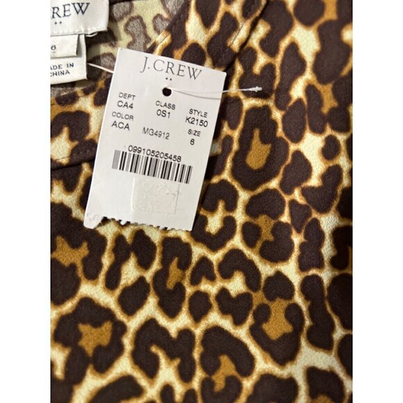 NEW J.Crew Womens Leopard Print Long Sleeve Shift Dress Size 6 - Picture 5 of 10